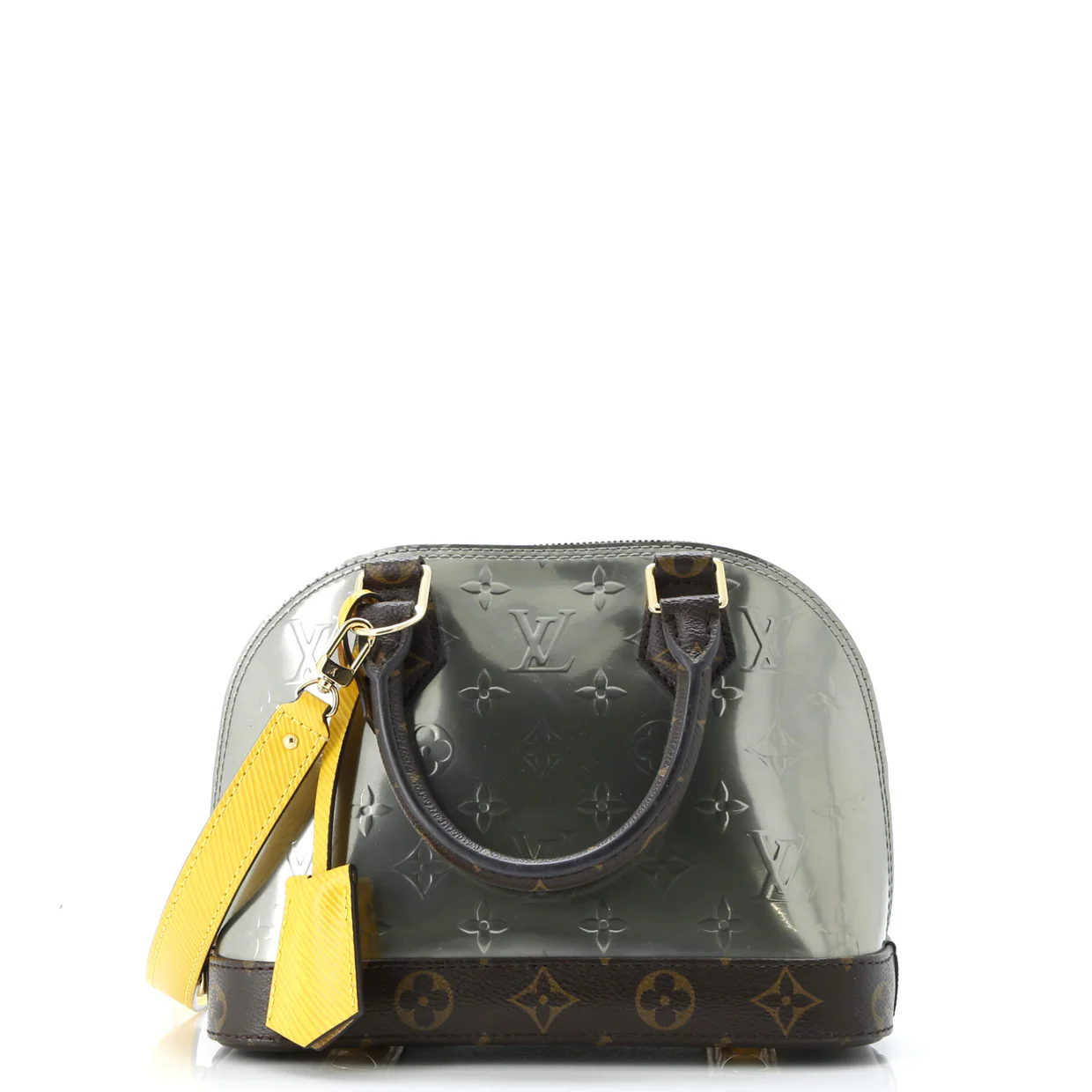 Alma Handbag Limited Edition Metallic Monogram Vernis and Monogram Canvas BB - Deep Luxury