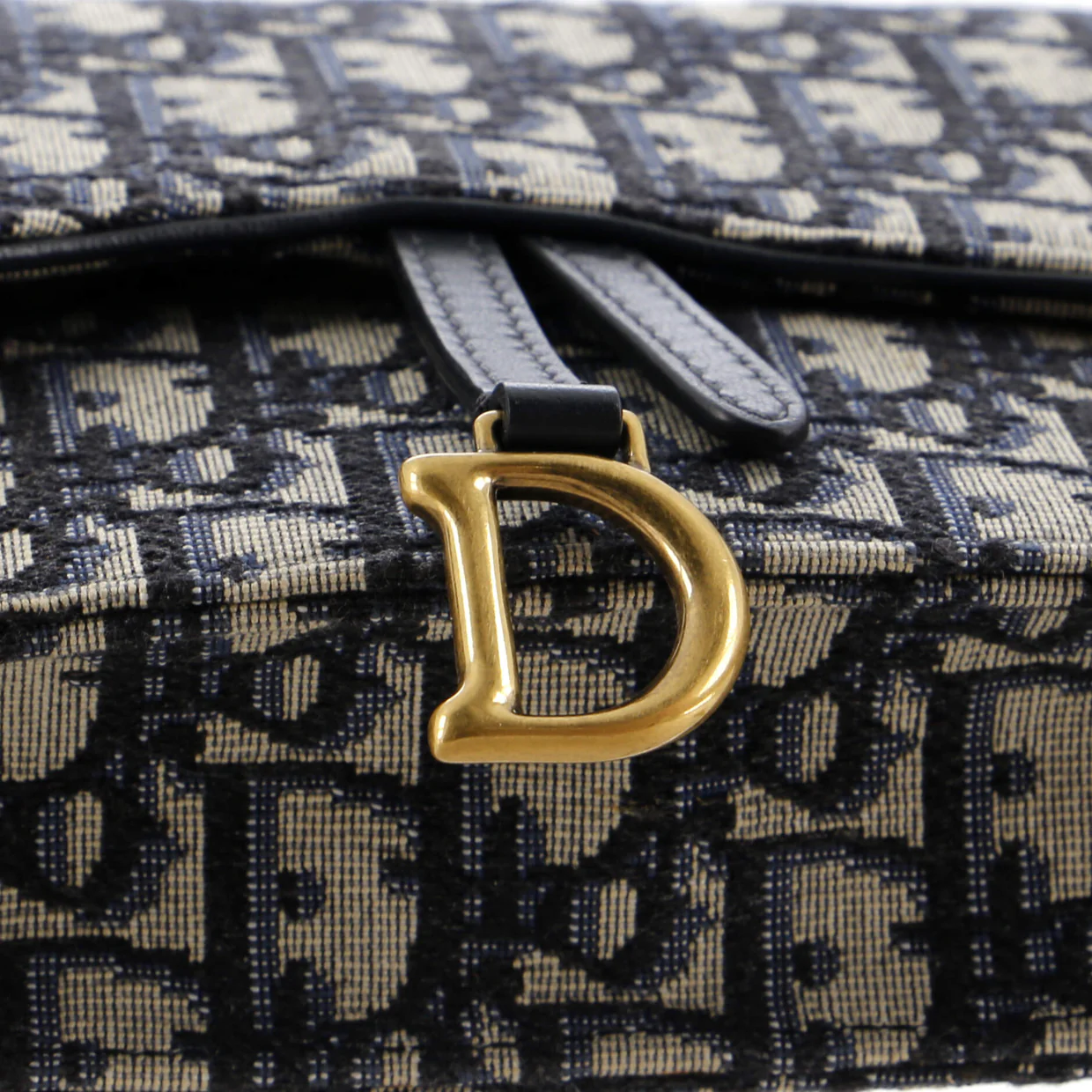 Saddle Chain Clutch Oblique Canvas - Deep Luxury