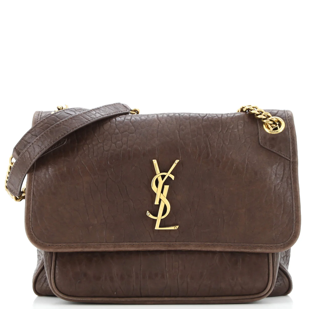 Niki Chain Flap Bag Leather Medium - Deep Luxury