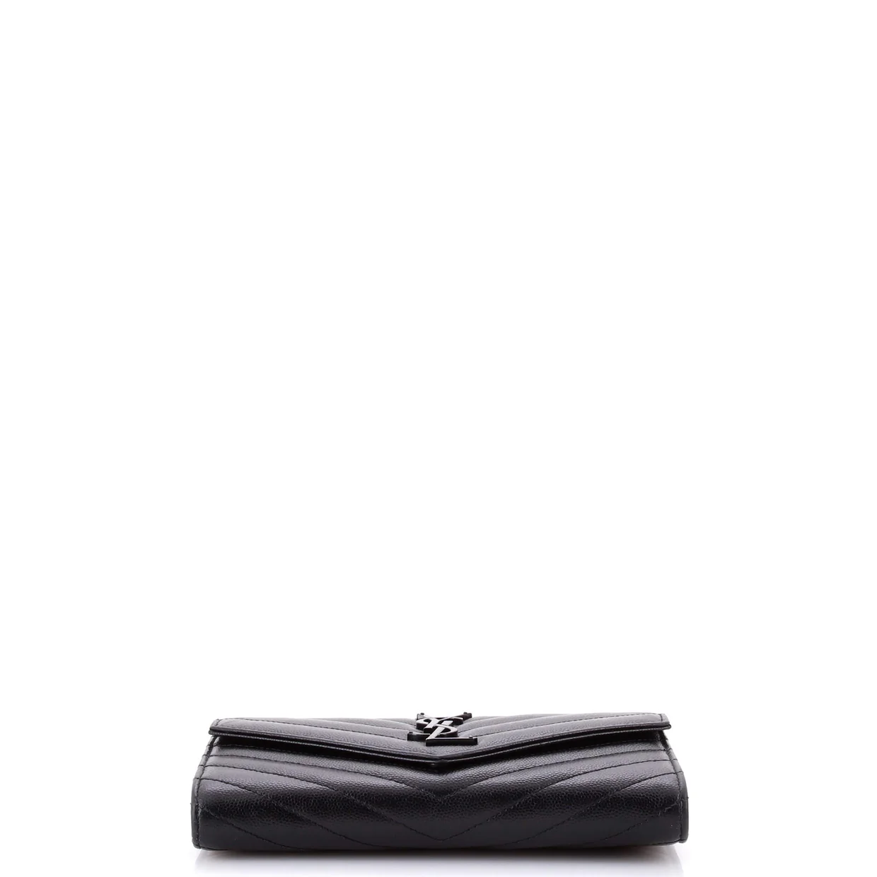 Classic Monogram Flap Wallet Matelasse Chevron Leather Large - Deep Luxury