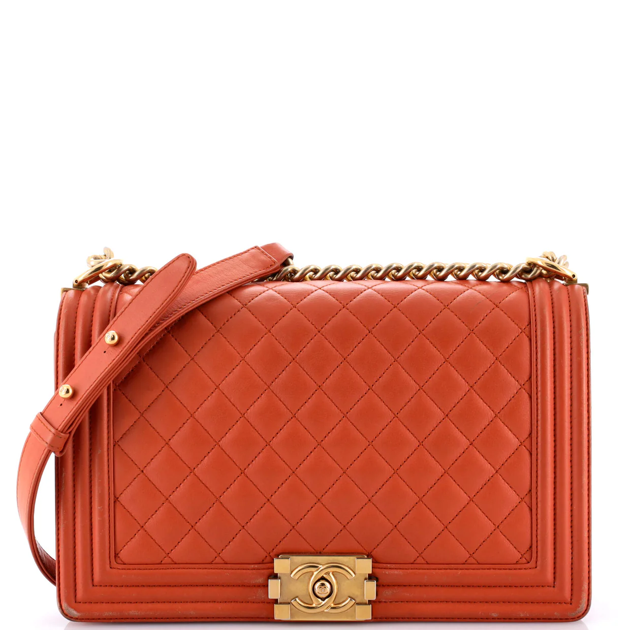 Boy Flap Bag Quilted Lambskin Large - Deep Luxury