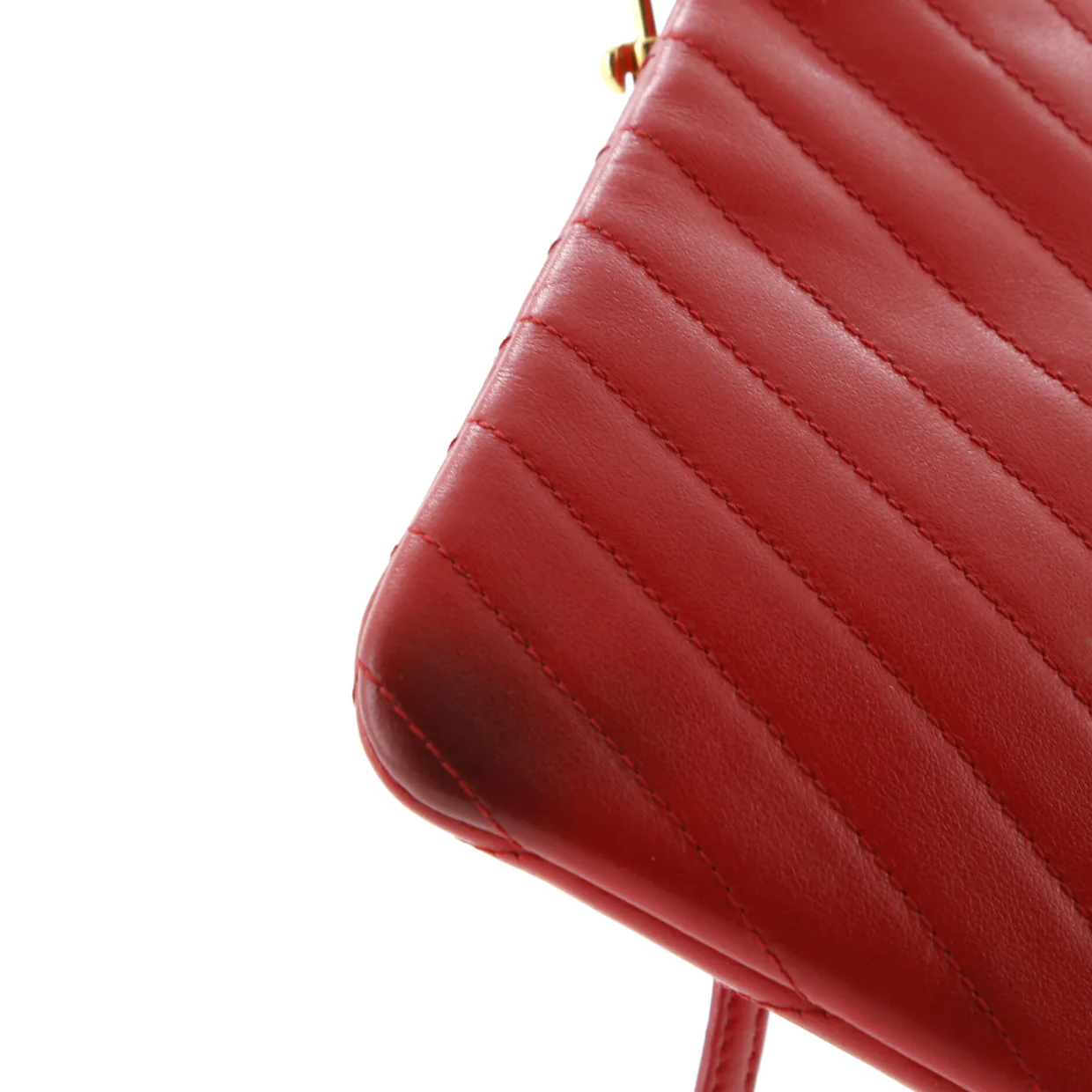 Classic Monogram Wristlet Pouch Matelasse Chevron Leather Small - Deep Luxury