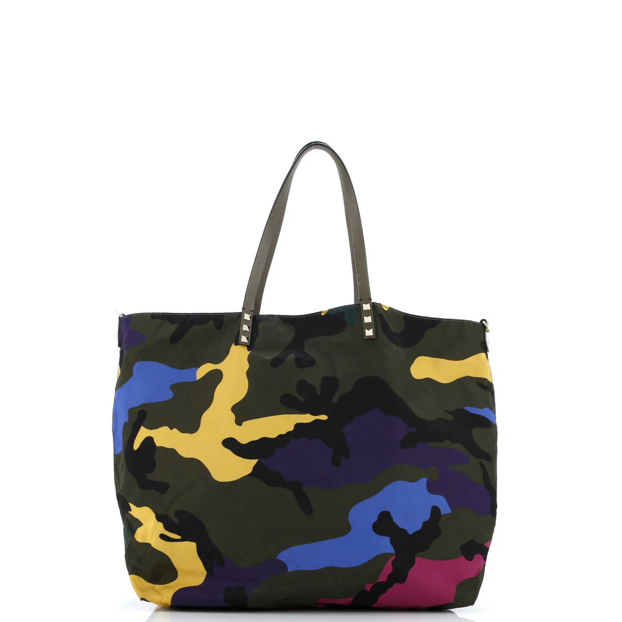 Rockstud Open Reversible Convertible Tote Camo Nylon Medium - Deep Luxury