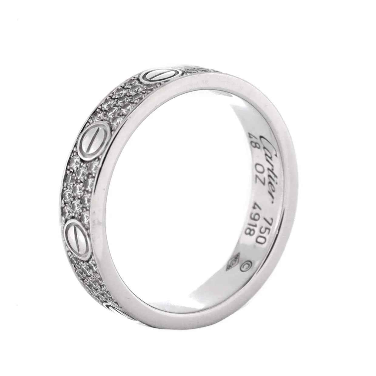 Love Wedding Band Pave Diamonds Ring 18K White Gold and Diamonds - Deep Luxury