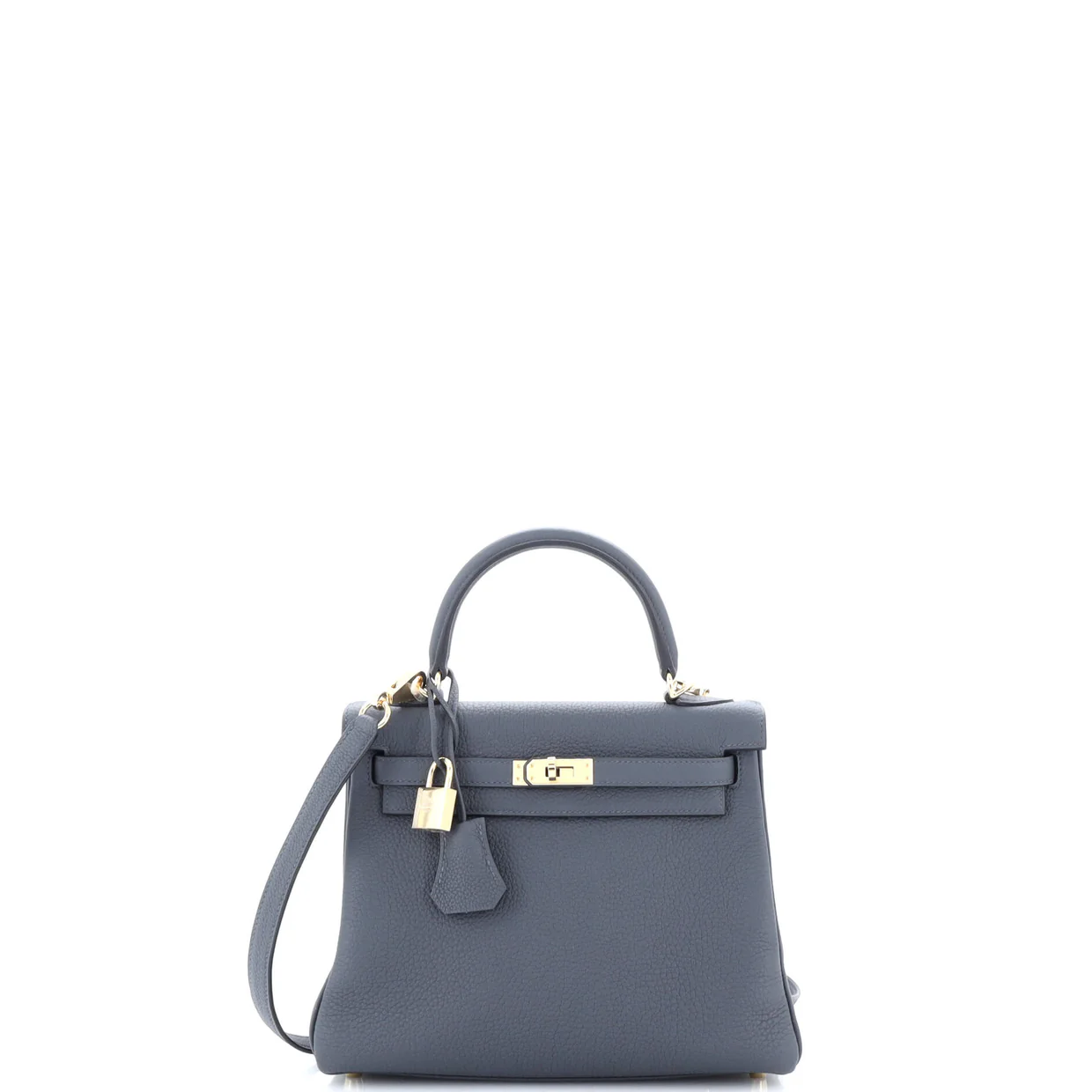 Kelly Handbag Grey Togo with Permabrass Hardware 25 - Deep Luxury
