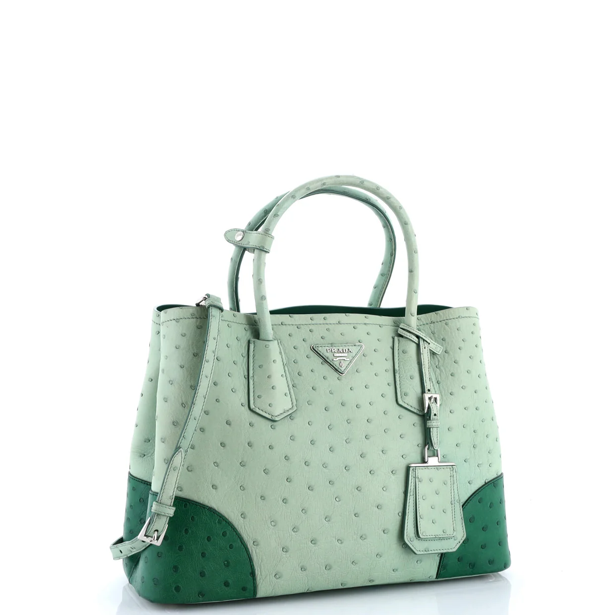 Cuir Double Tote Ostrich Medium - Deep Luxury