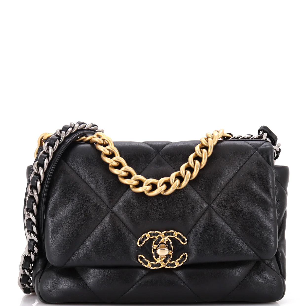 19 Flap Bag Quilted Leather Medium - Deep Luxury