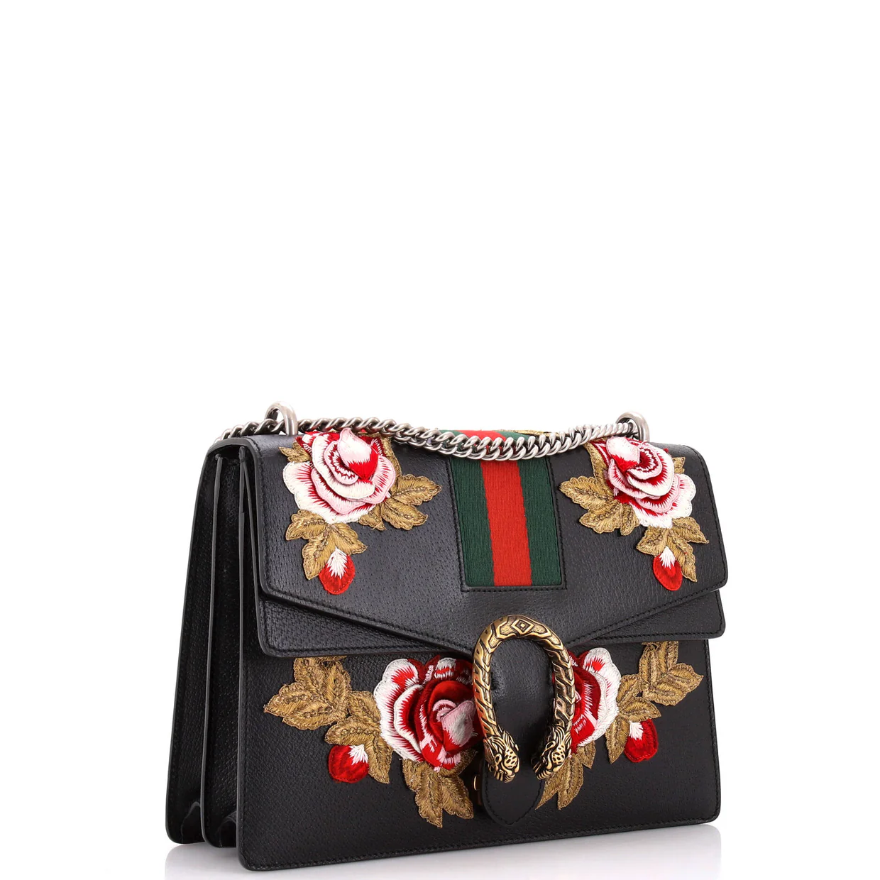 Web Dionysus Bag Embroidered Leather Medium - Deep Luxury