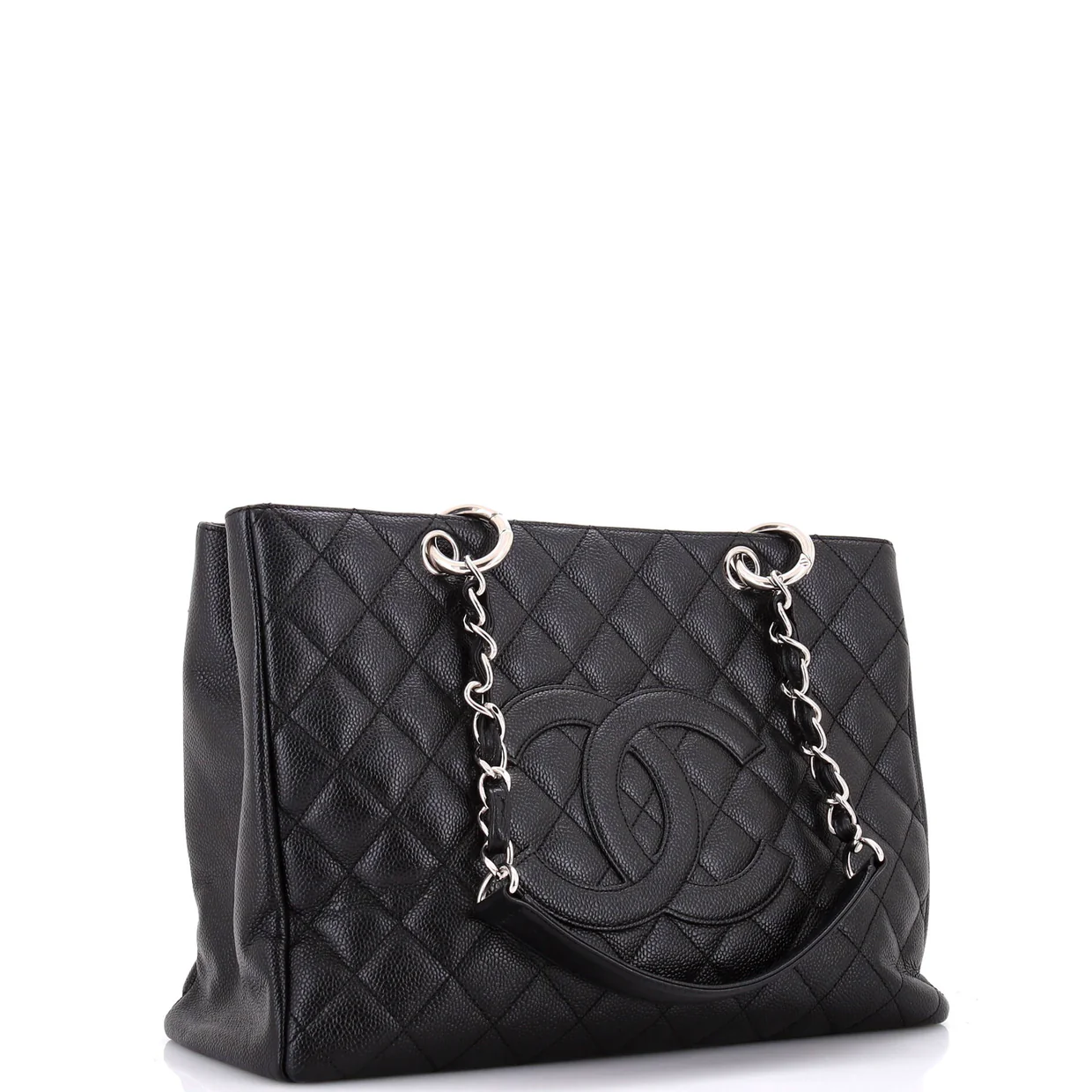Grand Shopping Tote Quilted Caviar - Deep Luxury