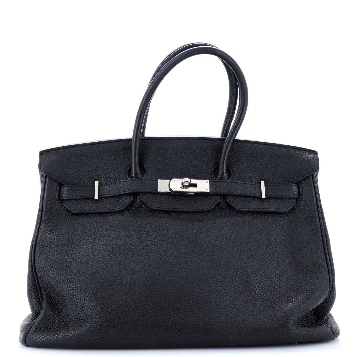 Birkin Handbag Noir Clemence with Palladium Hardware 35 - Deep Luxury