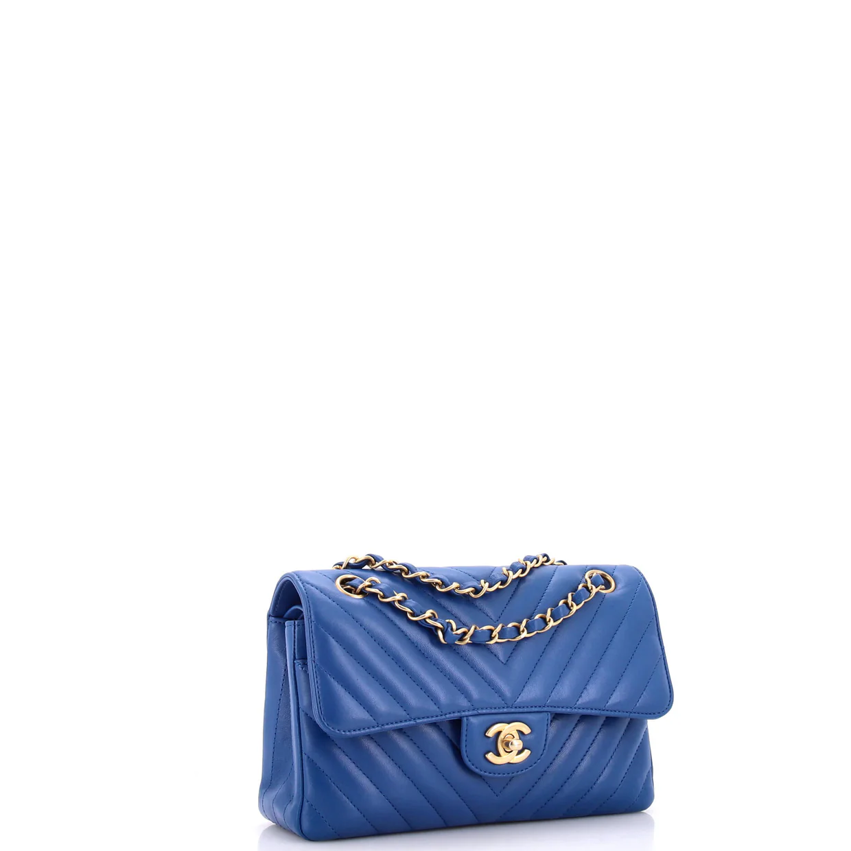 Classic Double Flap Bag Chevron Lambskin Small - Deep Luxury