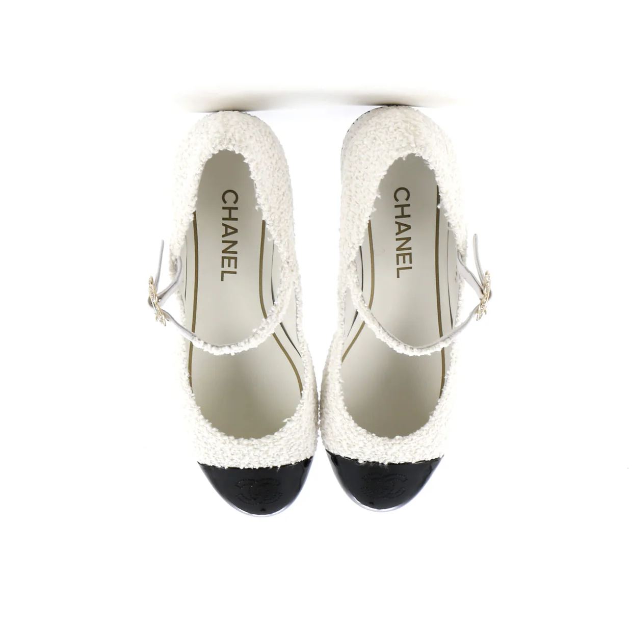 Women's Crystal Flower Cap Toe Mary Jane Flats Tweed - Deep Luxury