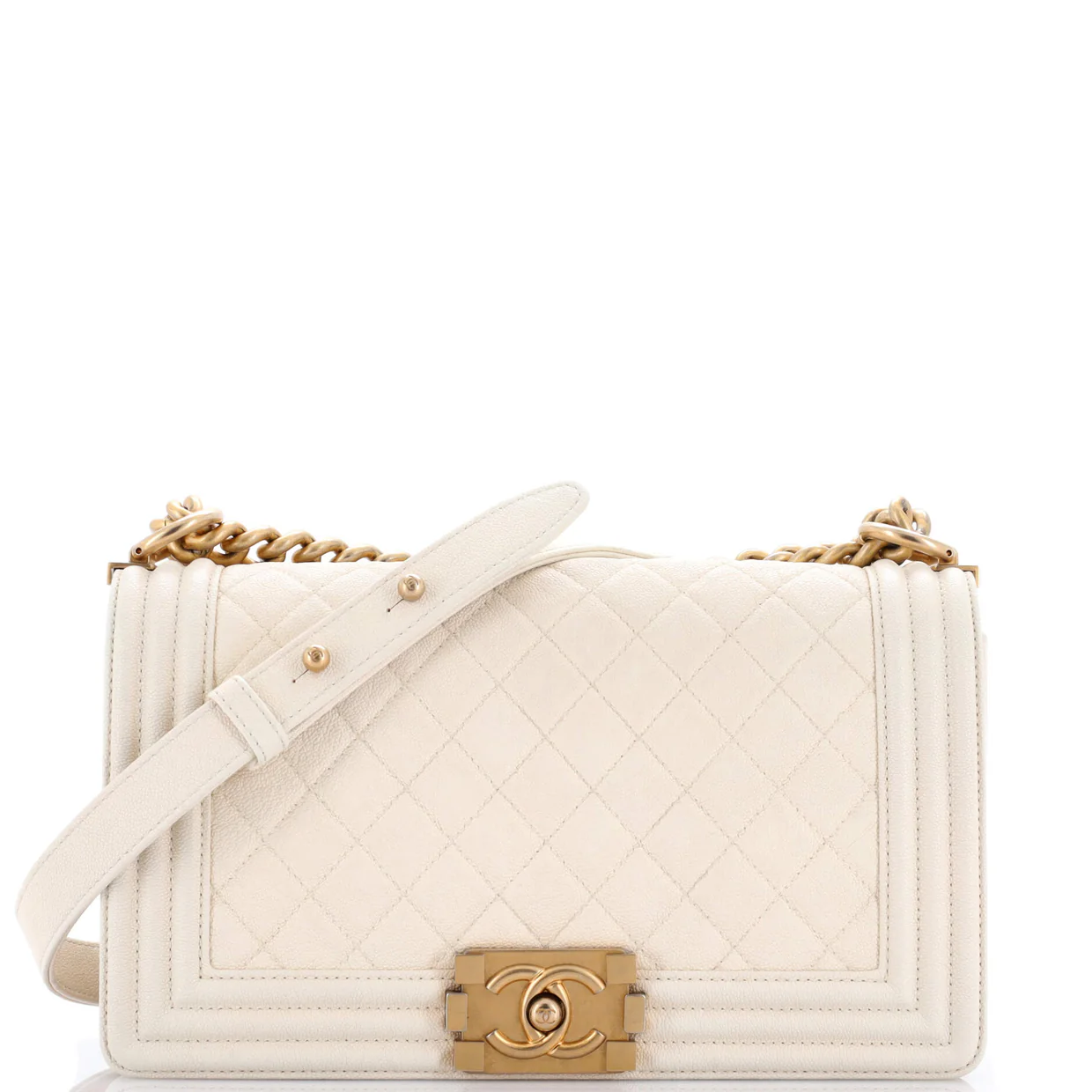 Boy Flap Bag Quilted Caviar Old Medium - Deep Luxury