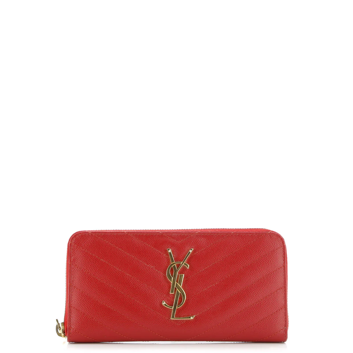 Classic Monogram Zip Around Wallet Matelasse Chevron Leather - Deep Luxury