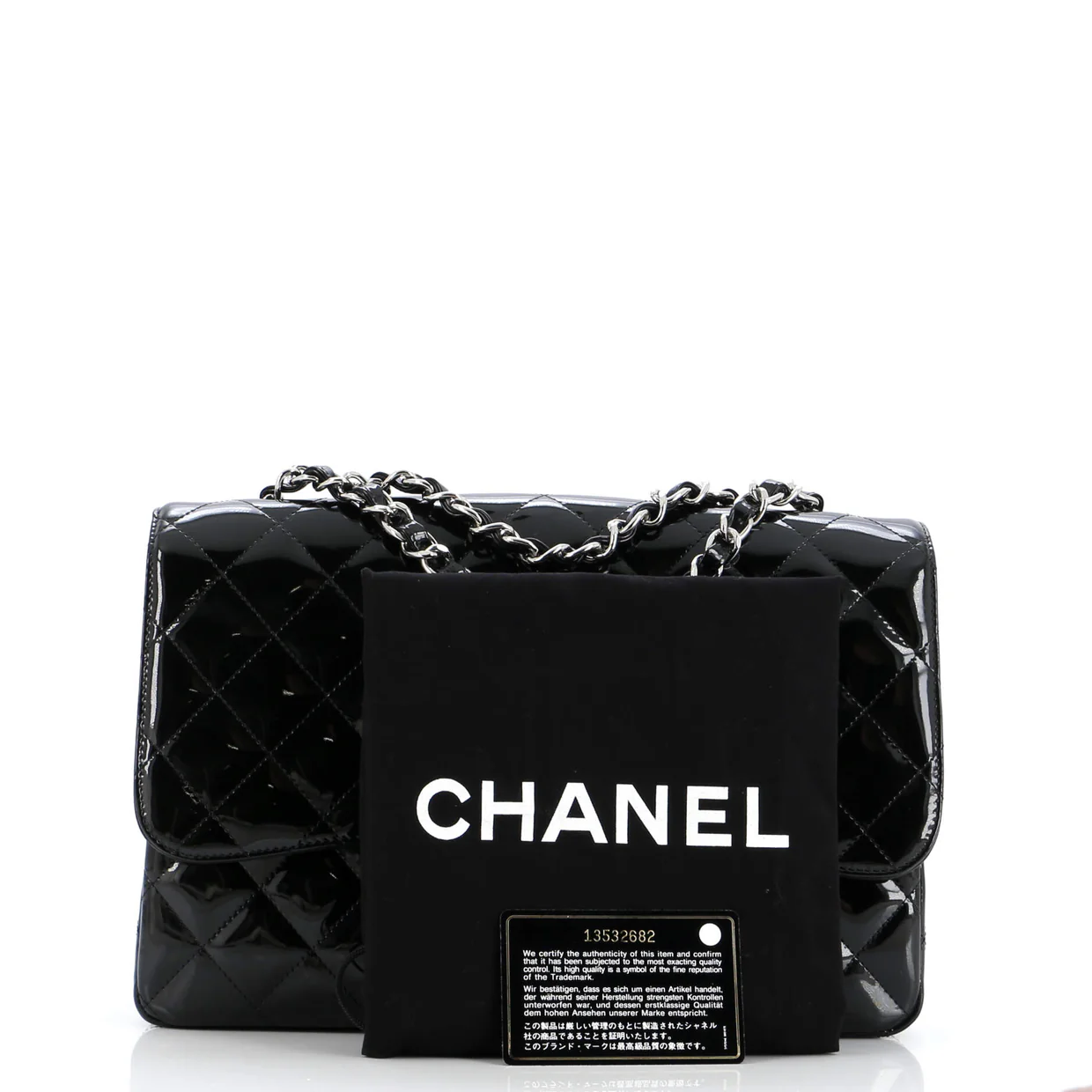 Vintage Classic Single Flap Bag Quilted Patent Jumbo - Deep Luxury