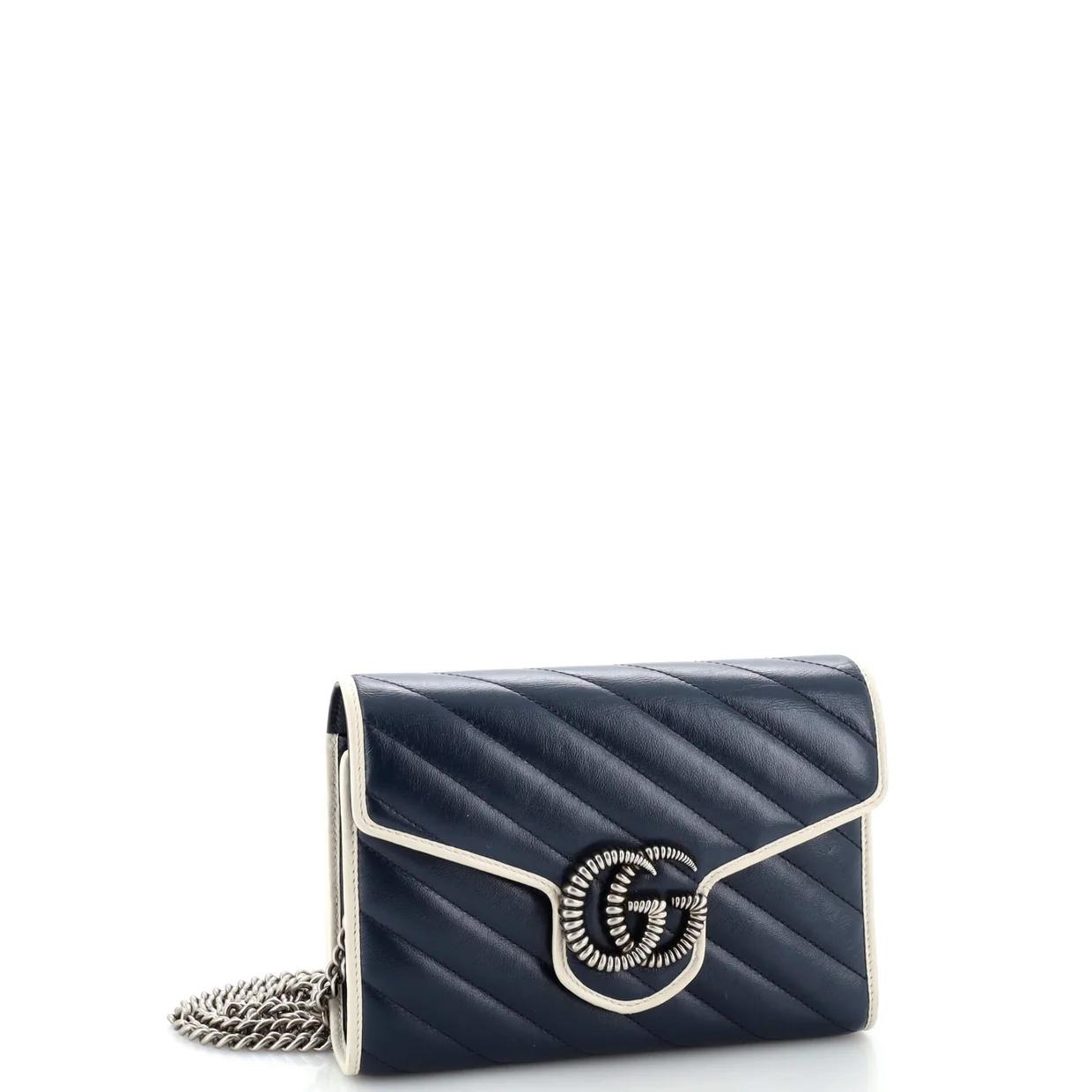 GG Marmont Chain Wallet Diagonal Quilted Leather Mini - Deep Luxury