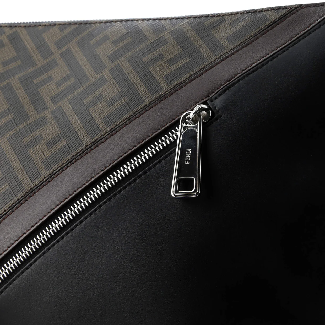 Front Zip Messenger Zucca Coated Canvas and Leather Large - Deep Luxury