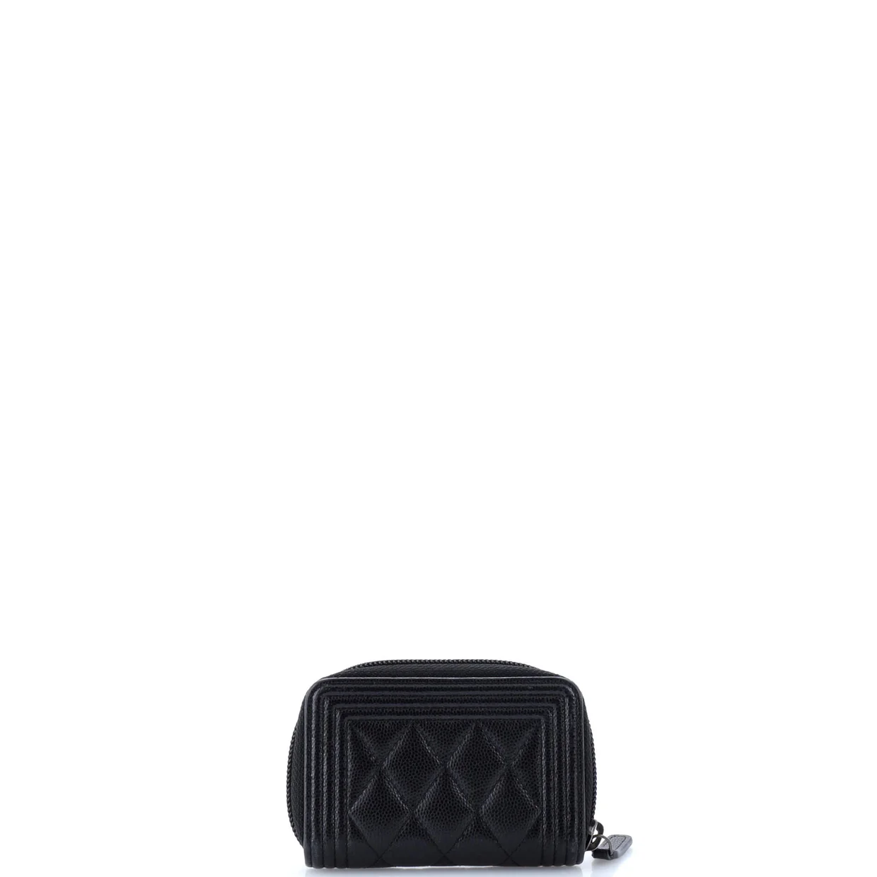 Boy Zip Coin Purse Quilted Caviar Small - Deep Luxury