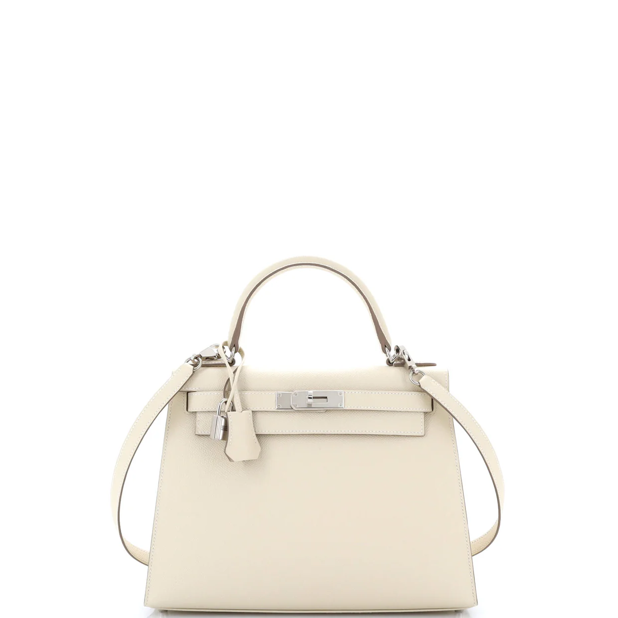 Kelly Handbag Light Epsom with Palladium Hardware 28 - Deep Luxury