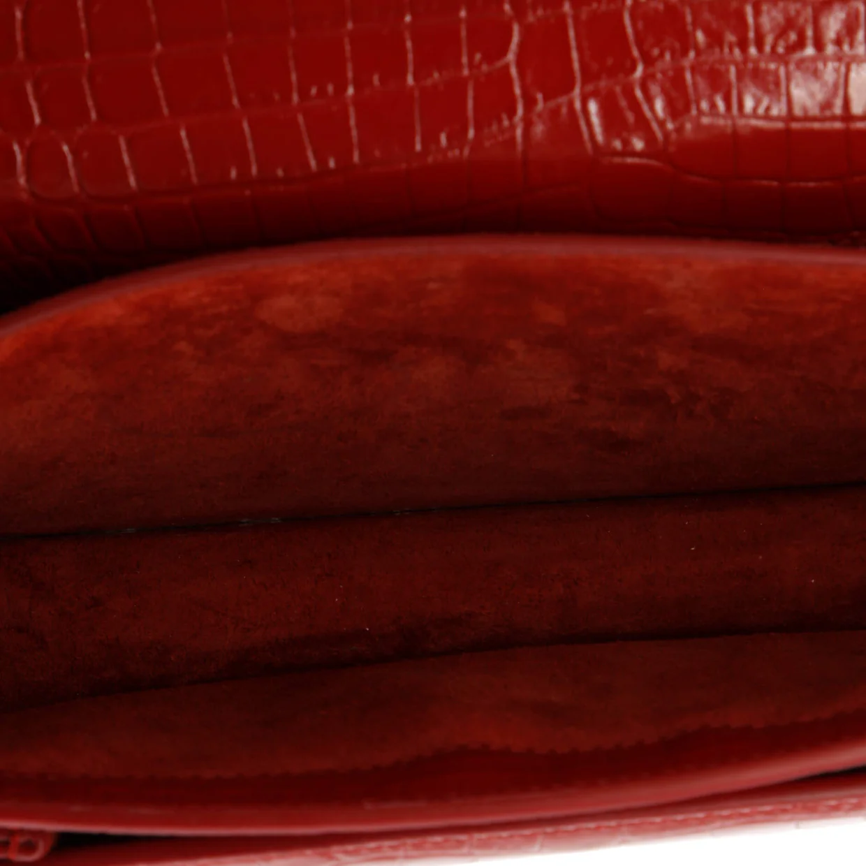 Sunset Crossbody Bag Crocodile Embossed Leather Medium - Deep Luxury