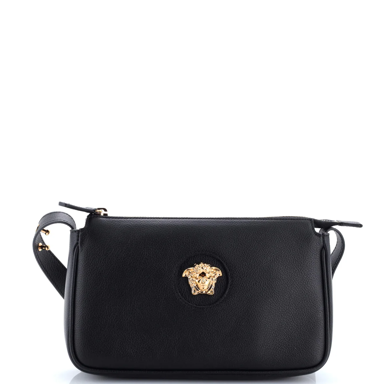 Medusa Chain Zip Shoulder Bag Leather - Deep Luxury