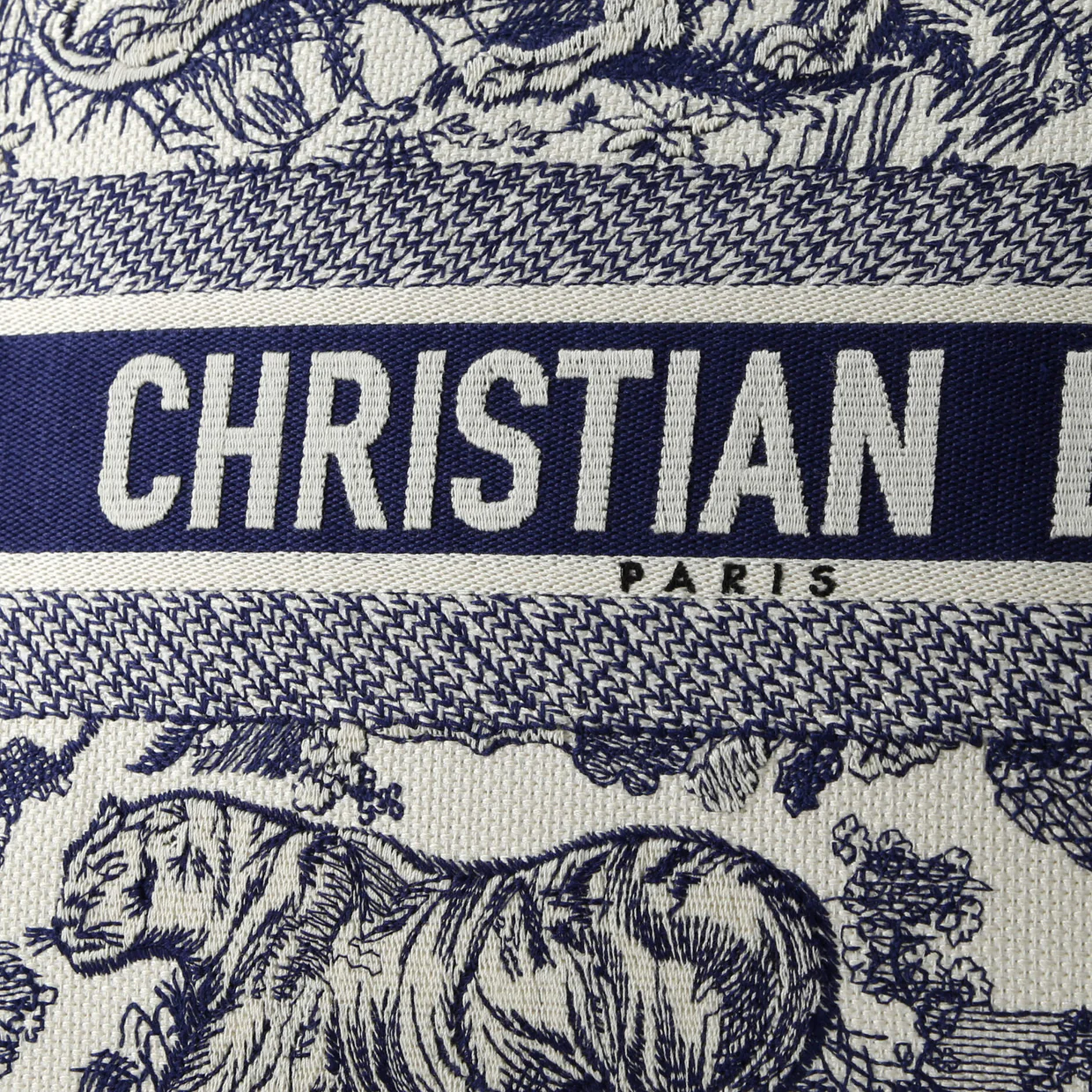 Book Tote Embroidered Canvas Medium - Deep Luxury