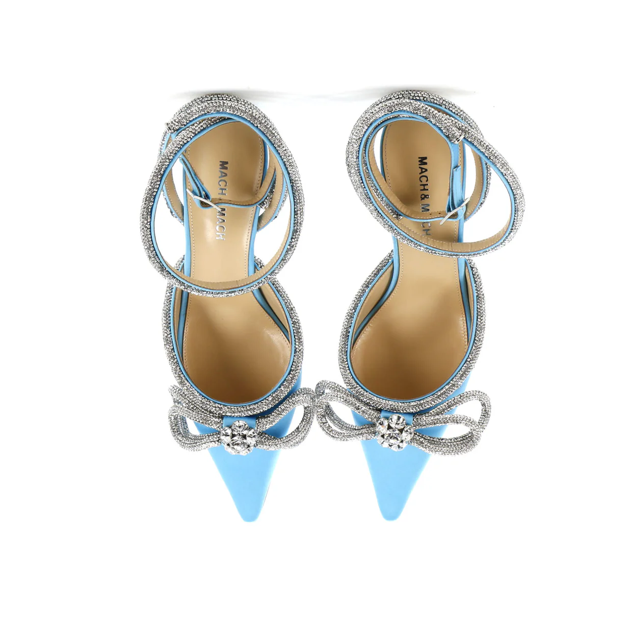 Women's Double Bow Ankle Strap Pumps Satin 75 - Deep Luxury