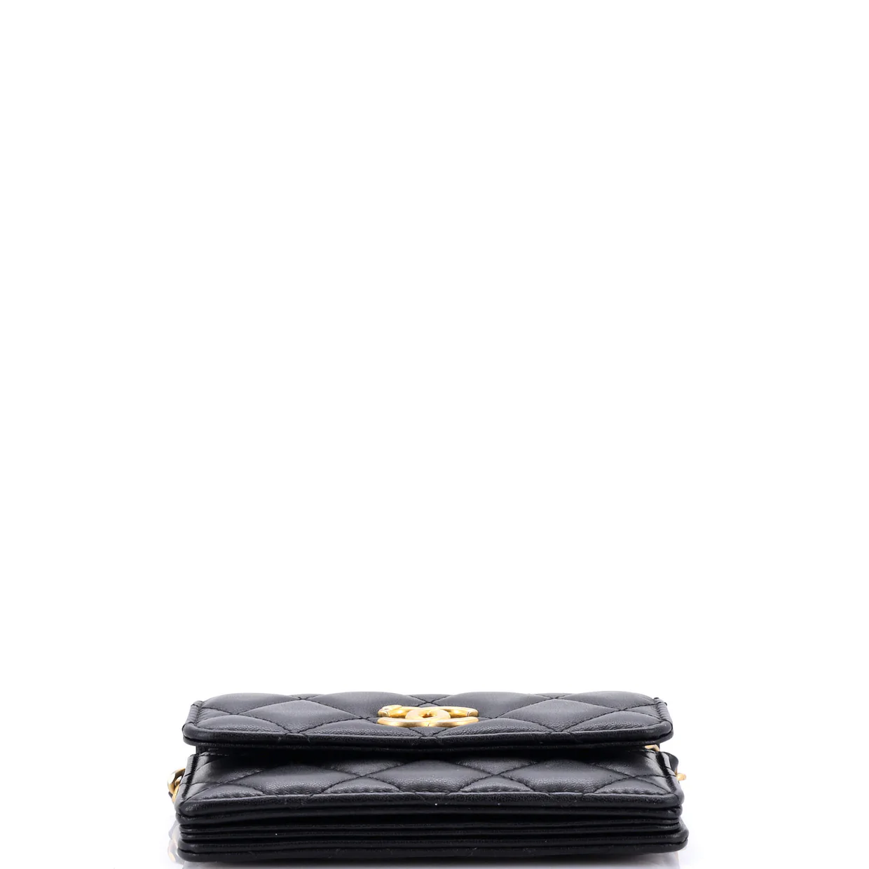 Pearl Crown Clutch with Chain Quilted Lambskin - Deep Luxury