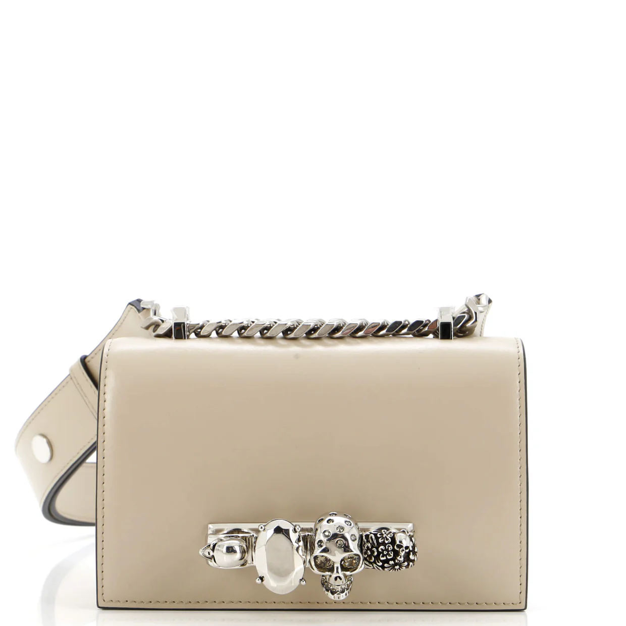 Biker Jewelled Flap Satchel Leather Mini - Deep Luxury
