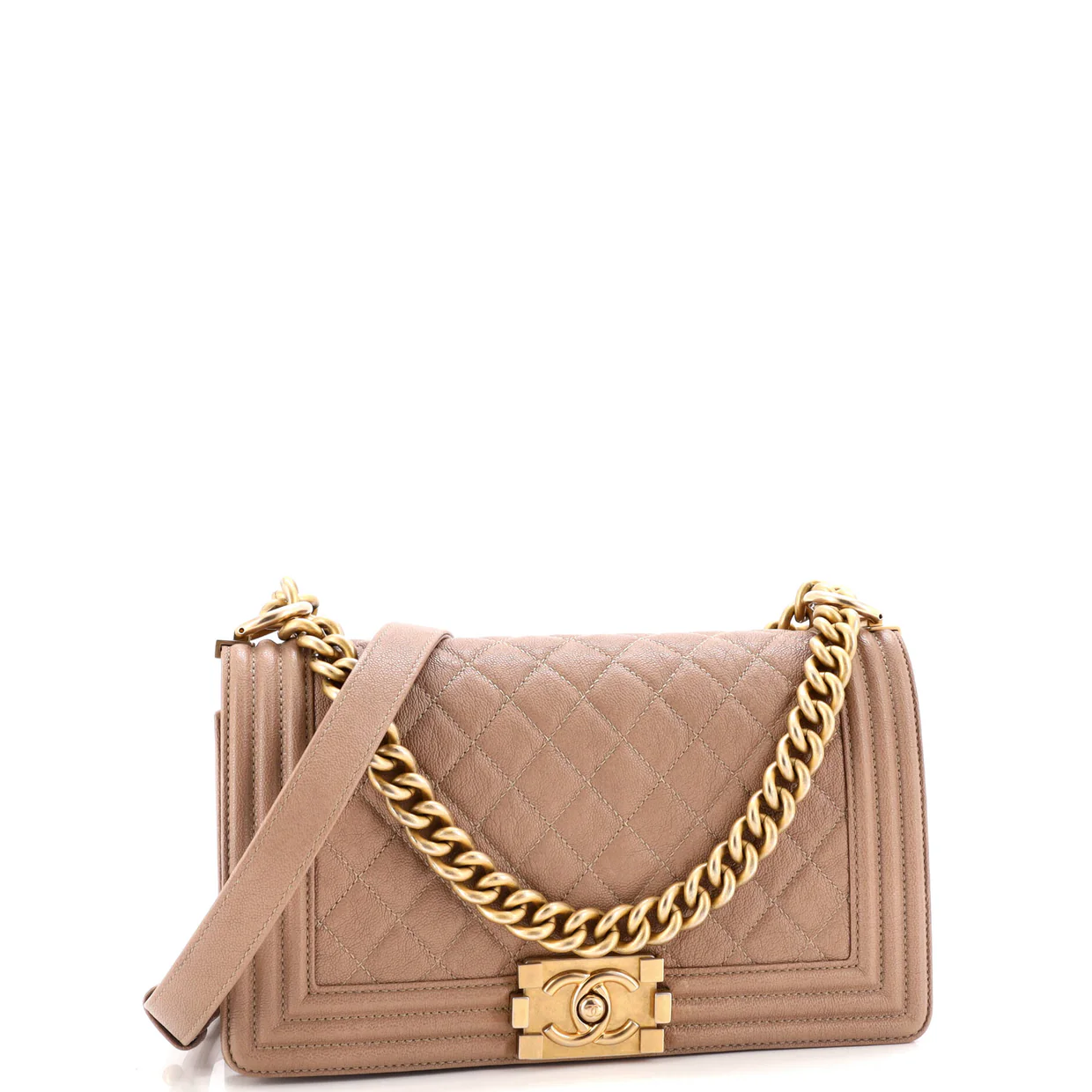 Boy Flap Bag Quilted Caviar Old Medium - Deep Luxury