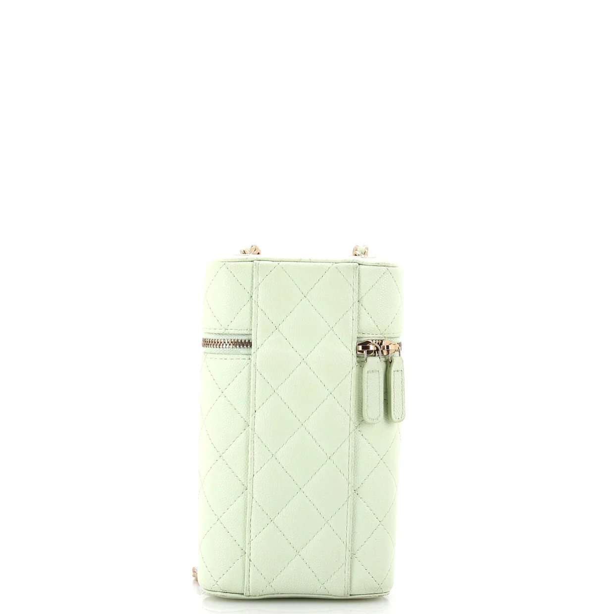 Classic Vanity Phone Holder with Chain Quilted Caviar - Deep Luxury