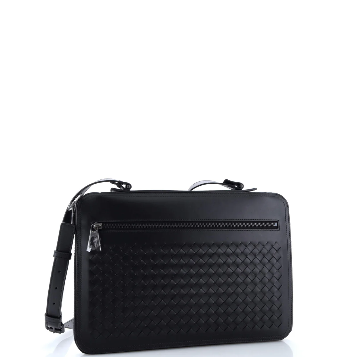 Slim Zip Around Briefcase Intrecciato Nappa - Deep Luxury