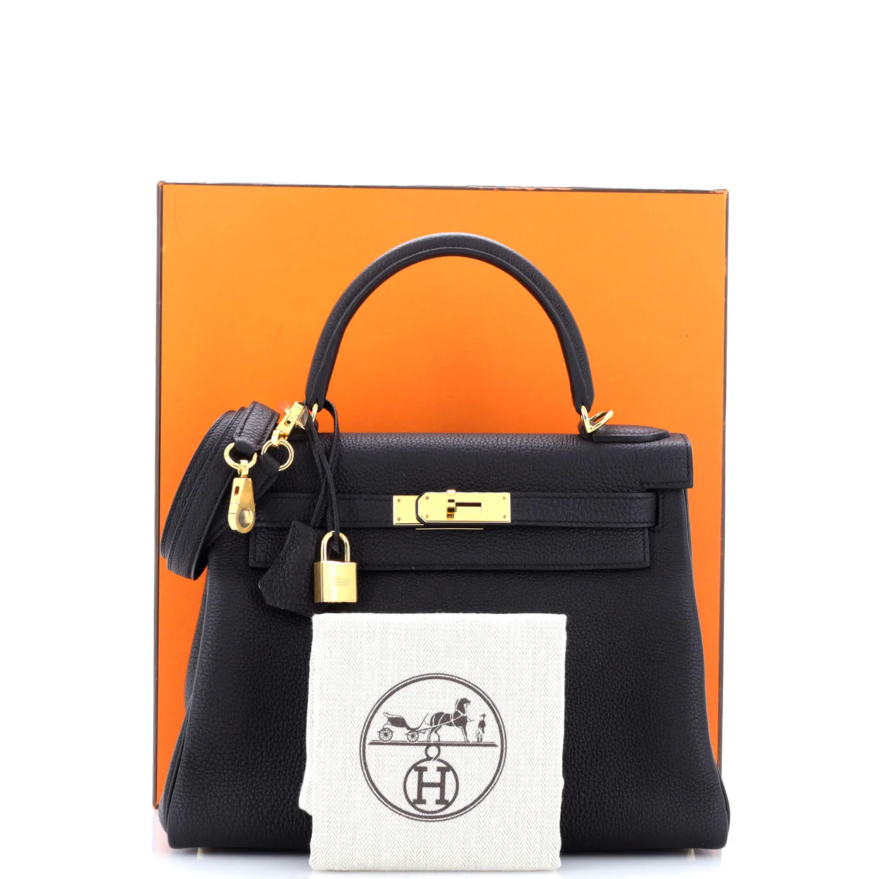 Kelly Handbag Noir Togo with Gold Hardware 28 - Deep Luxury