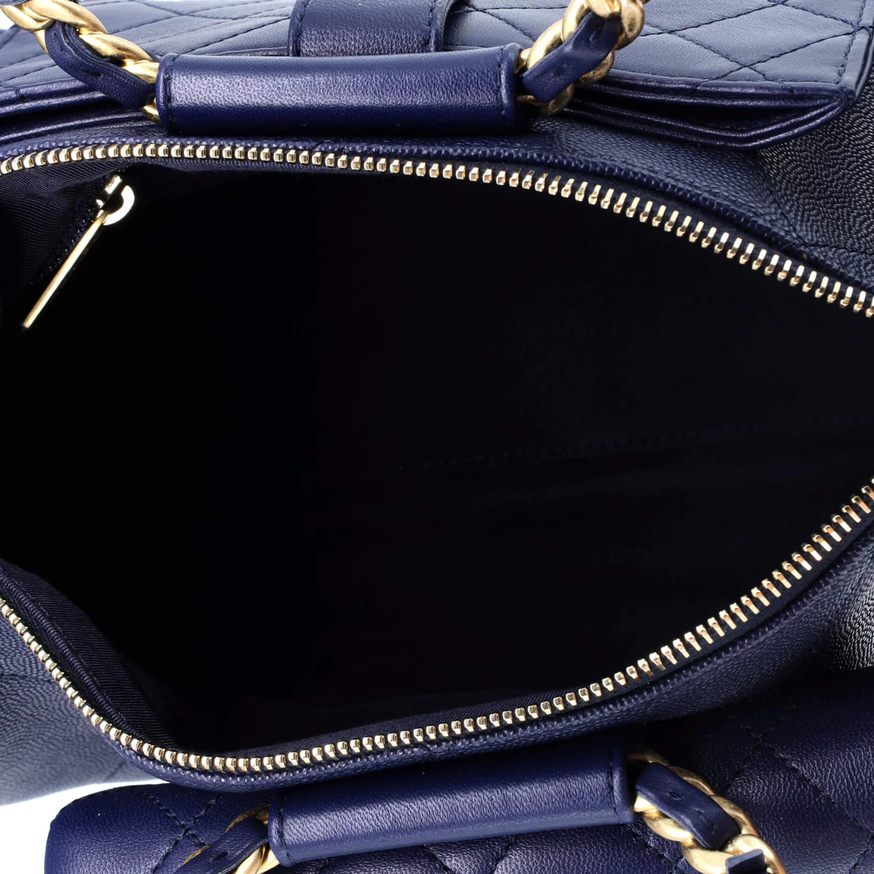 In The Loop Bowling Bag Quilted Caviar and Lambskin Small - Deep Luxury