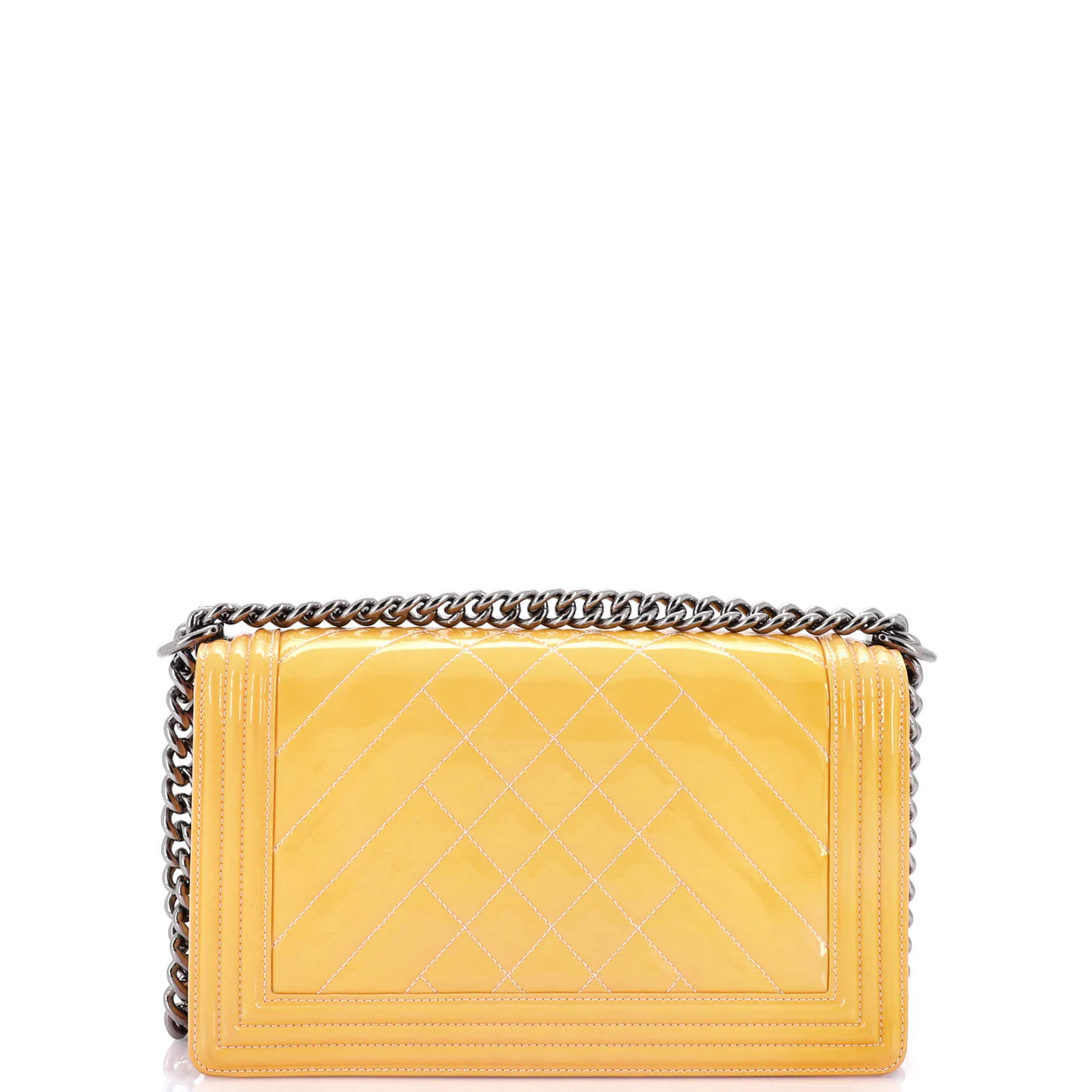 Boy Flap Bag Chevron Patent Old Medium - Deep Luxury