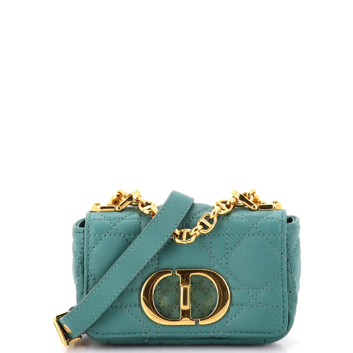 Caro Bag Cannage Quilt Calfskin Micro - Deep Luxury