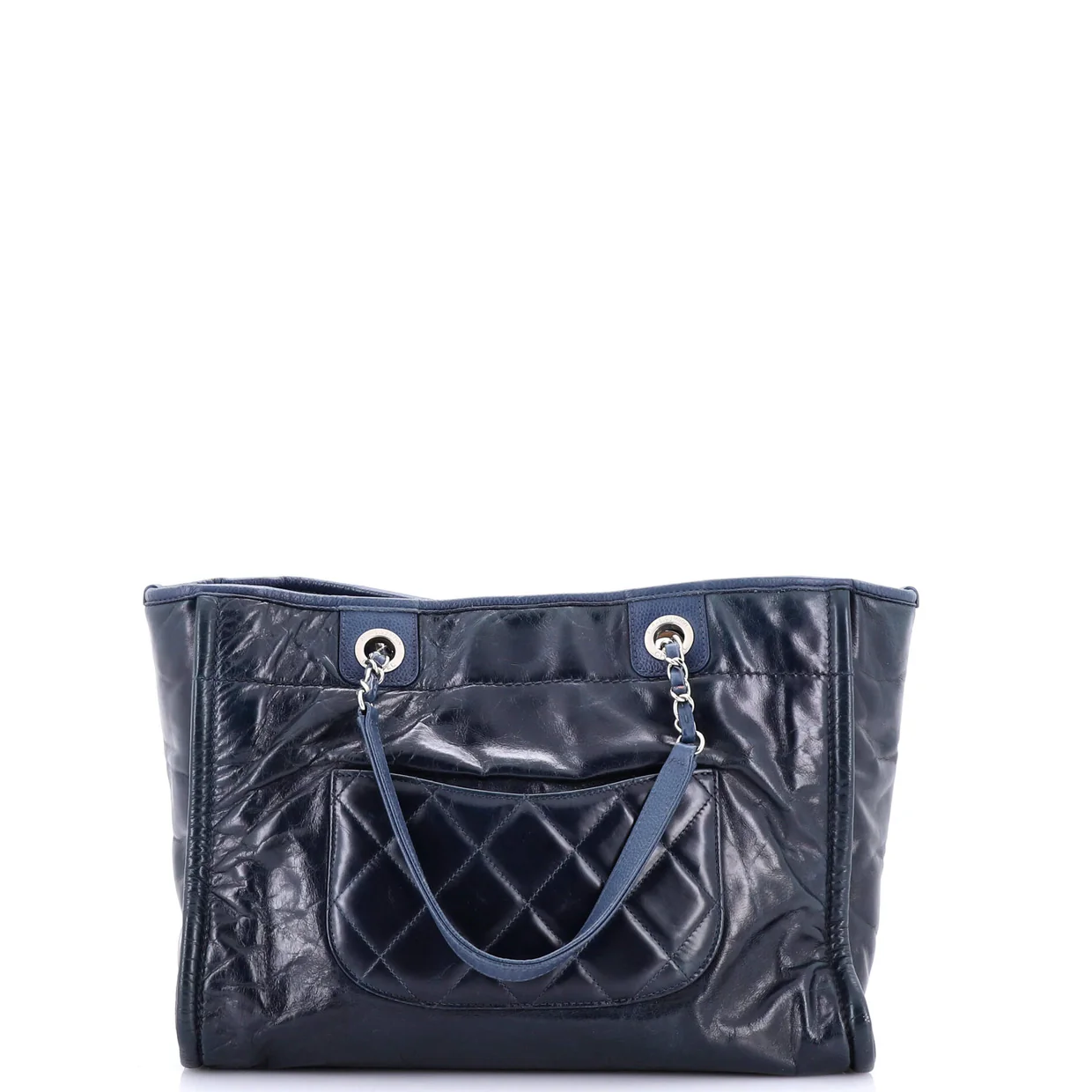 Deauville Tote Glazed Calfskin Small - Deep Luxury