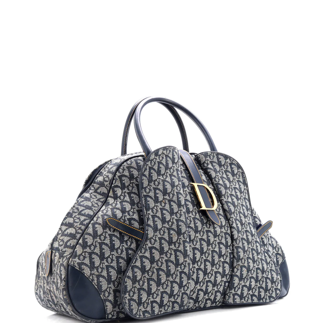Vintage Saddle Bowler Bag Diorissimo Canvas Medium - Deep Luxury
