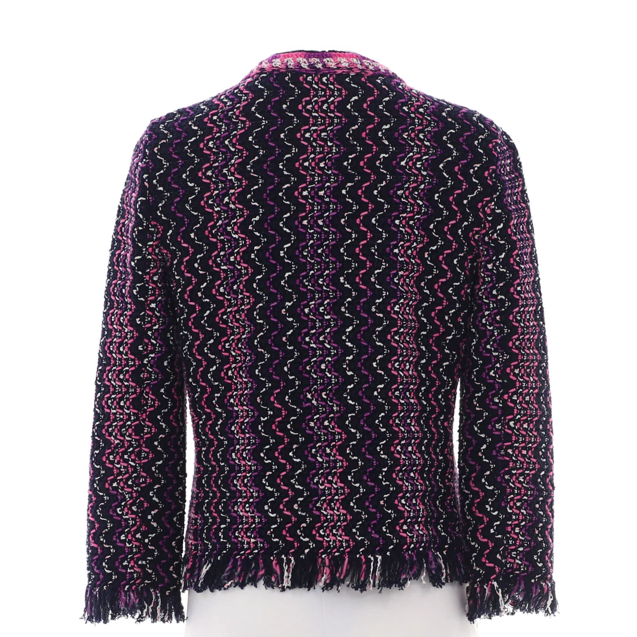 Women's Fringe Trim Tie-Up Jacket Tweed - Deep Luxury
