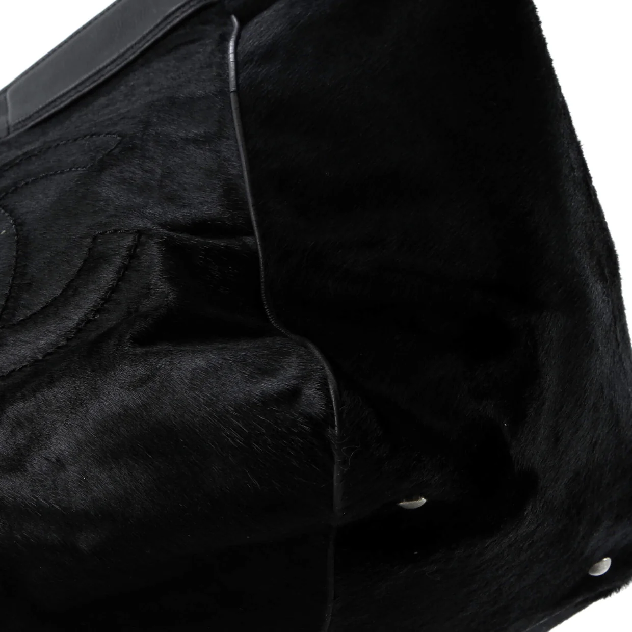 CC Chain Tote Pony Hair with Leather Large - Deep Luxury