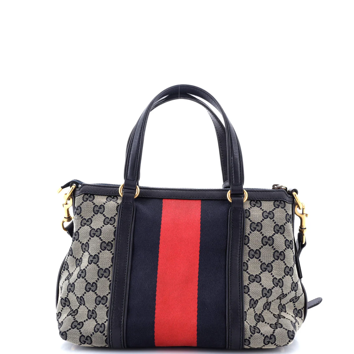 Rania Convertible Top Handle Bag Web GG Canvas Small - Deep Luxury