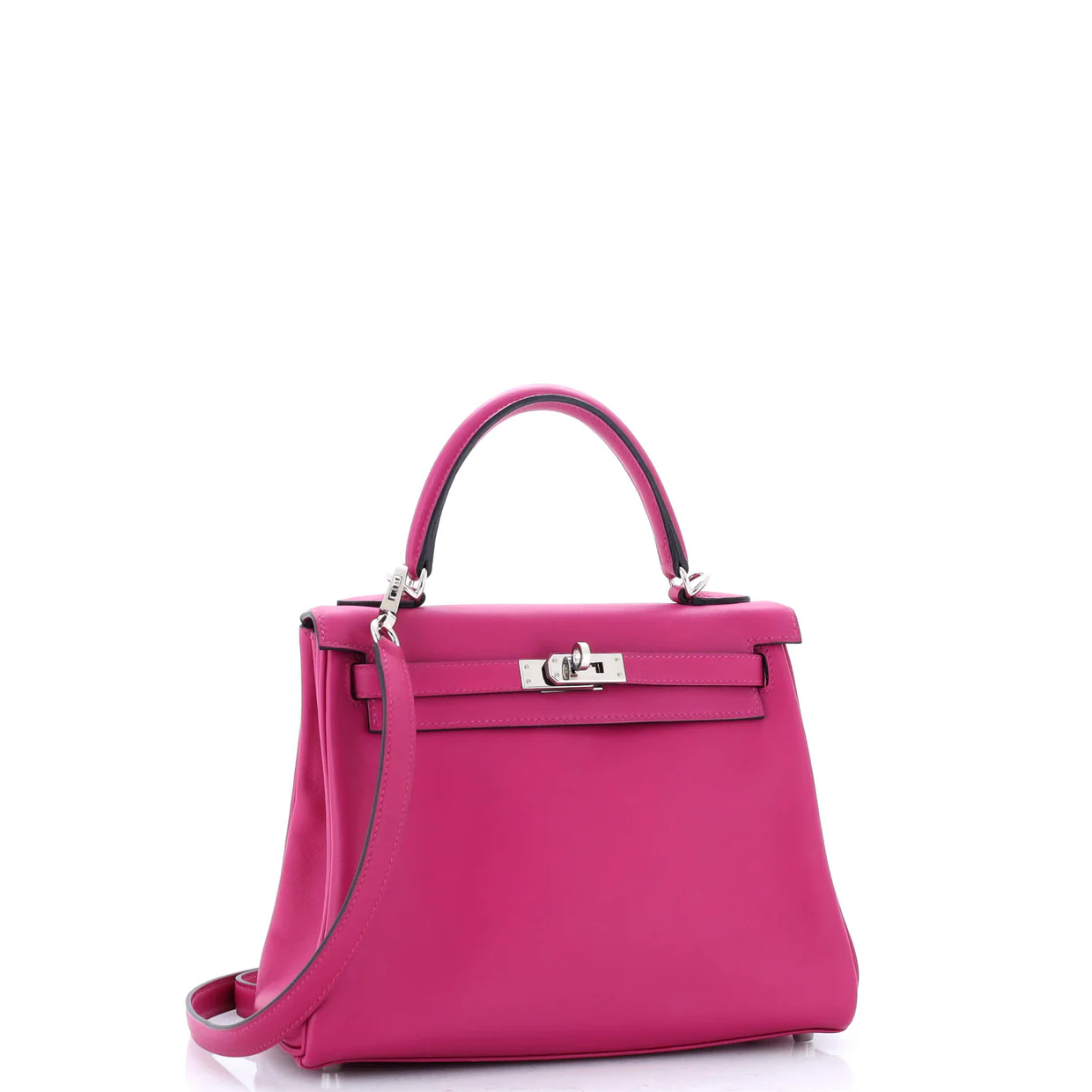 Kelly Handbag Rose Pourpre Swift with Palladium Hardware 25 - Deep Luxury