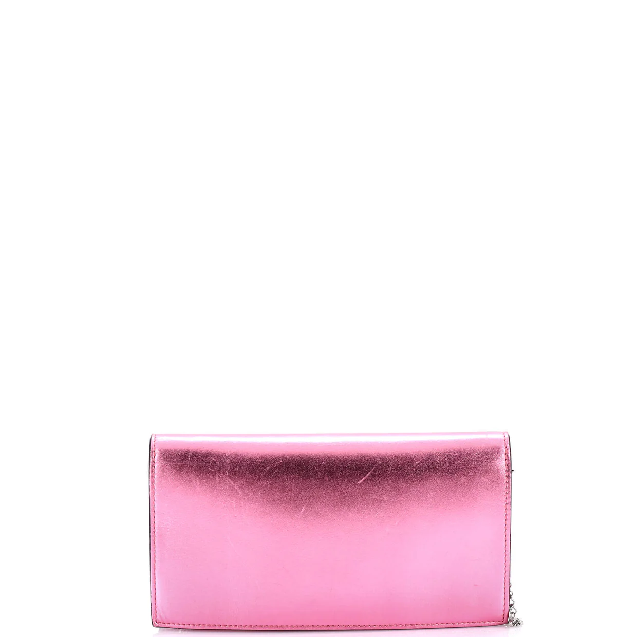Loubi54 Chain Clutch Metallic Leather - Deep Luxury