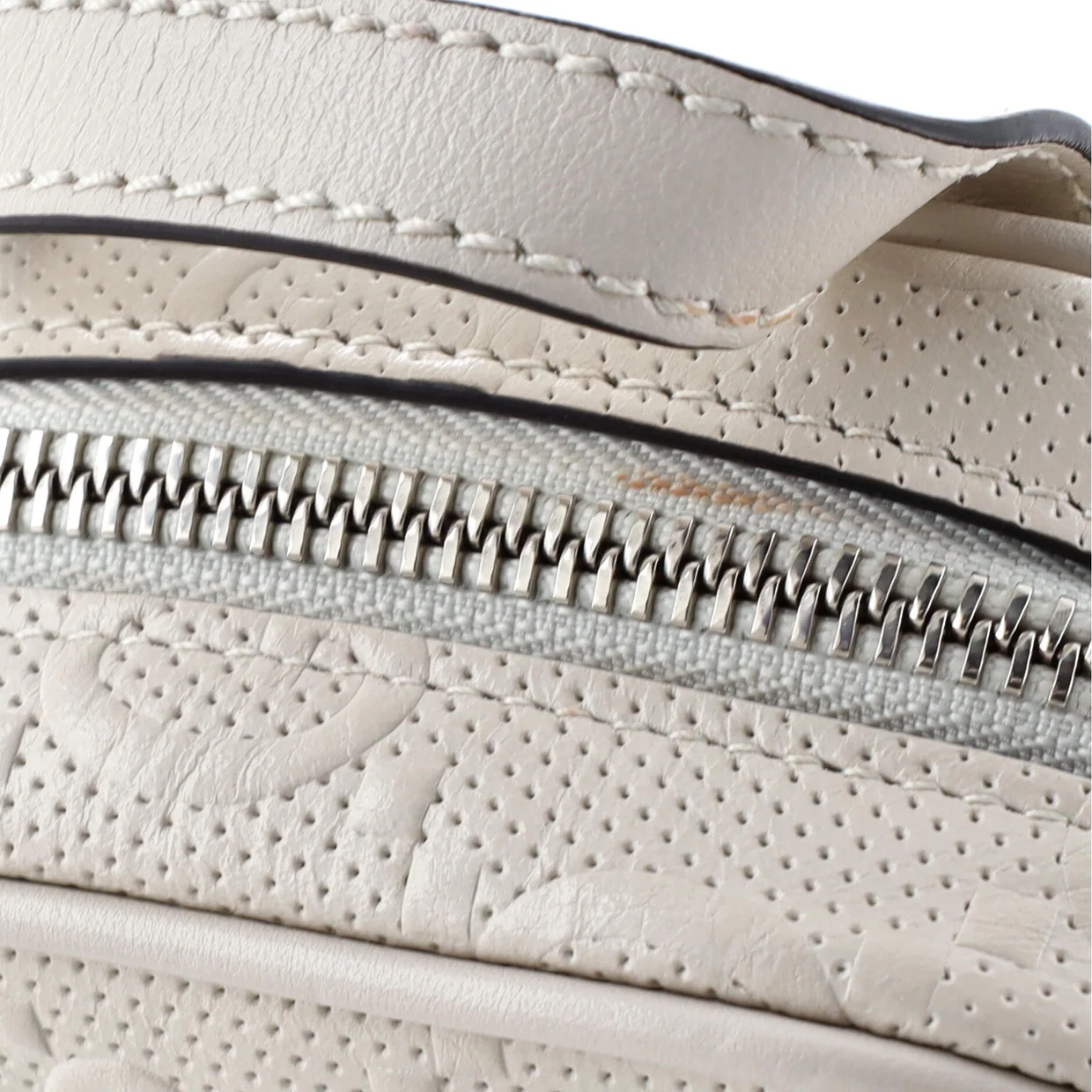 Top Handle Crossbody Bag GG Embossed Perforated Leather Mini - Deep Luxury