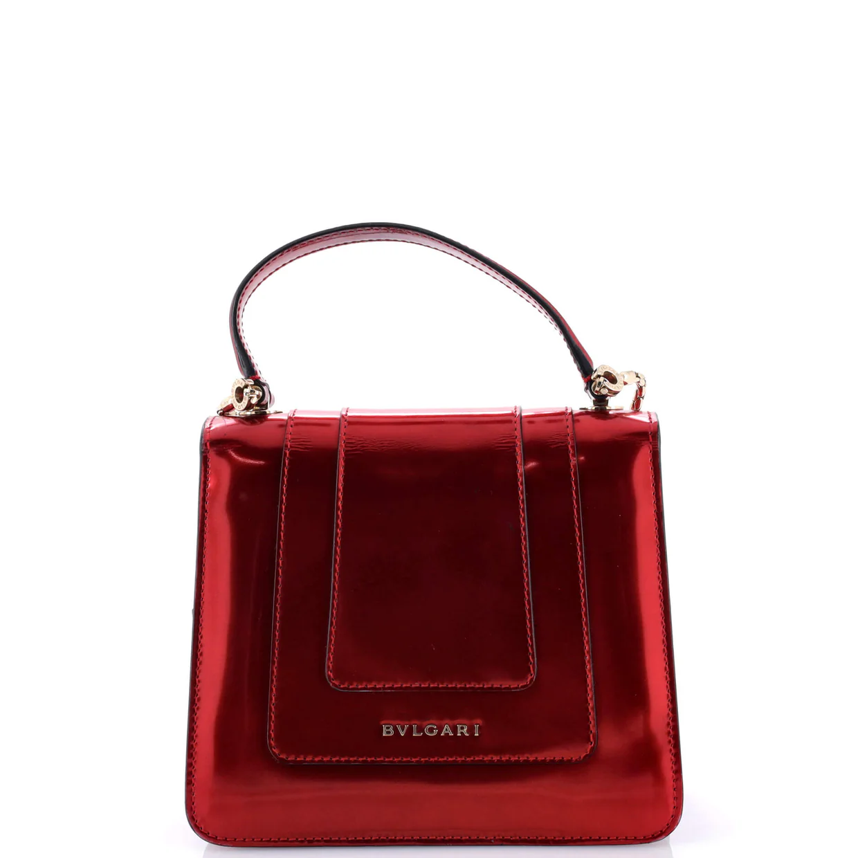 Serpenti Top Handle Bag Patent Small - Deep Luxury
