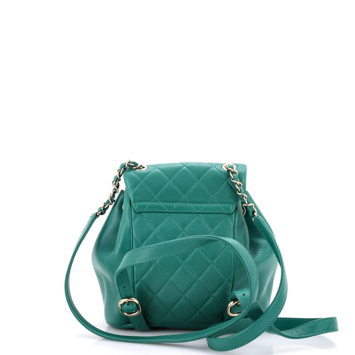 Duma Drawstring Backpack Quilted Leather Small - Deep Luxury