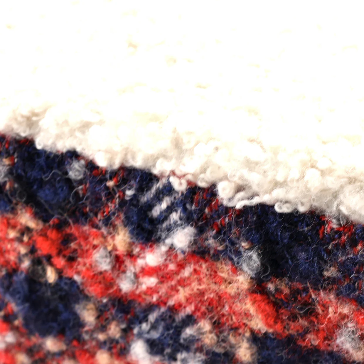 Top Handle Bag Shearling with Tweed Small - Deep Luxury