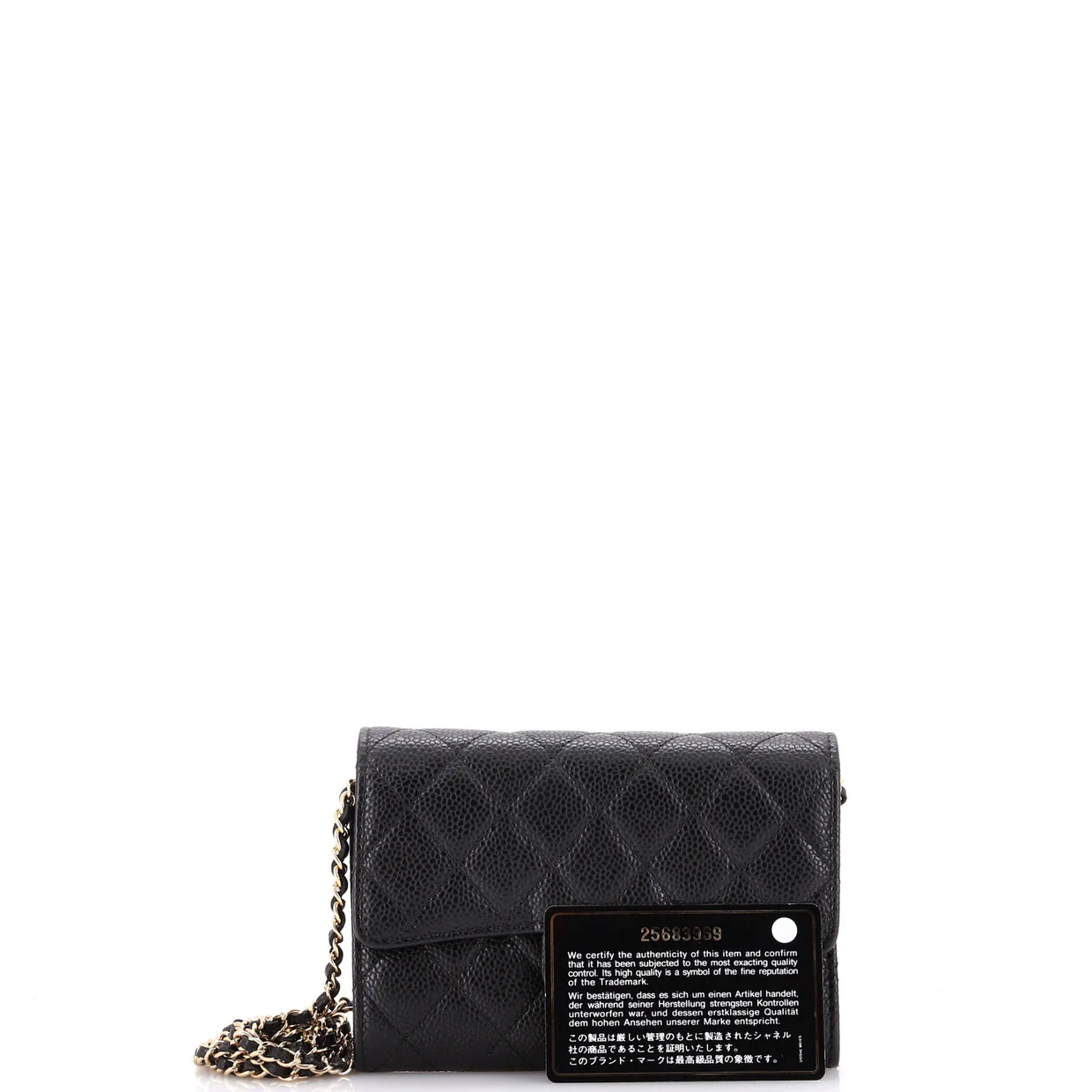 Classic Flap Wallet Crossbody Bag Quilted Caviar Mini - Deep Luxury