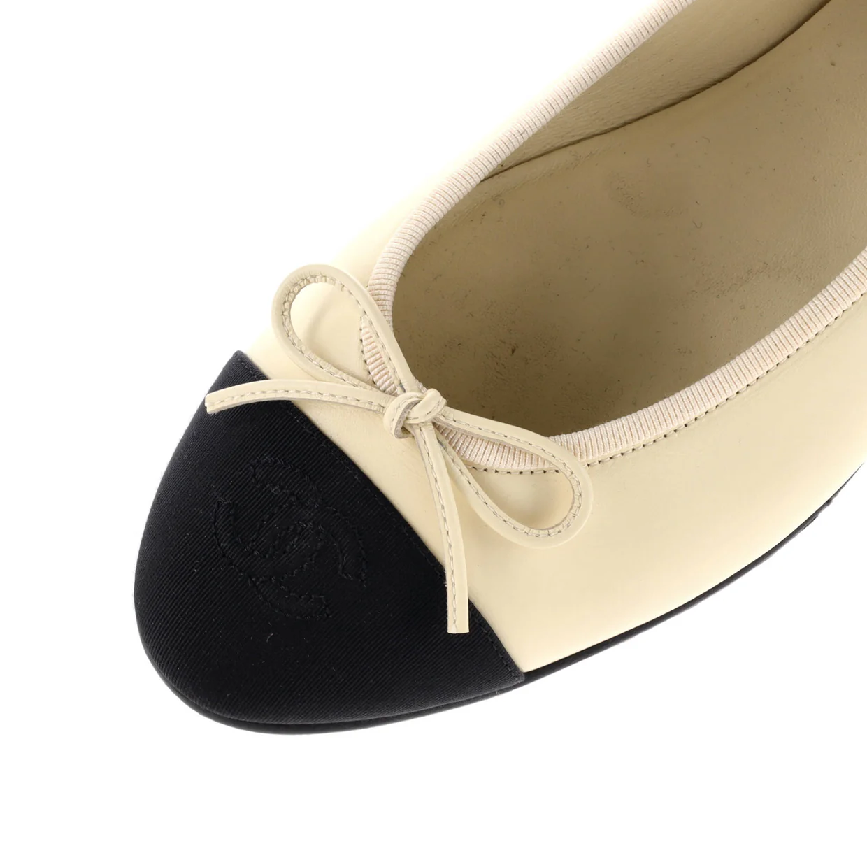 Women's CC Cap Toe Bow Ballerina Flats Leather - Deep Luxury