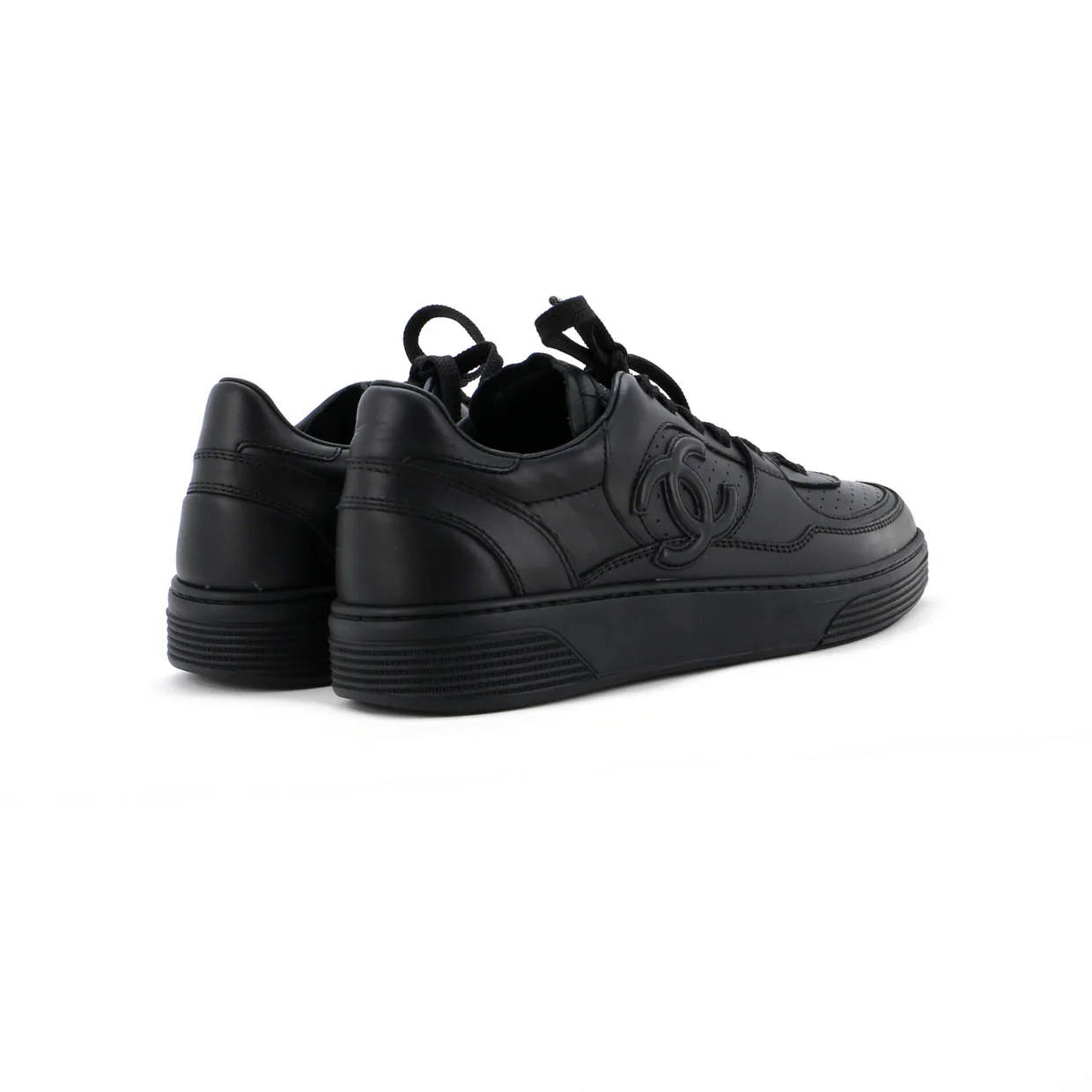Women's CC Low-Top Sneakers Perforated Leather - Deep Luxury